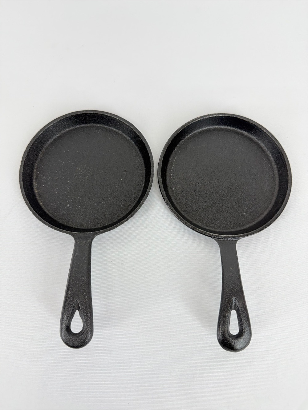 Lot of 2 Unbranded 5” Mini Cast Iron Skillets